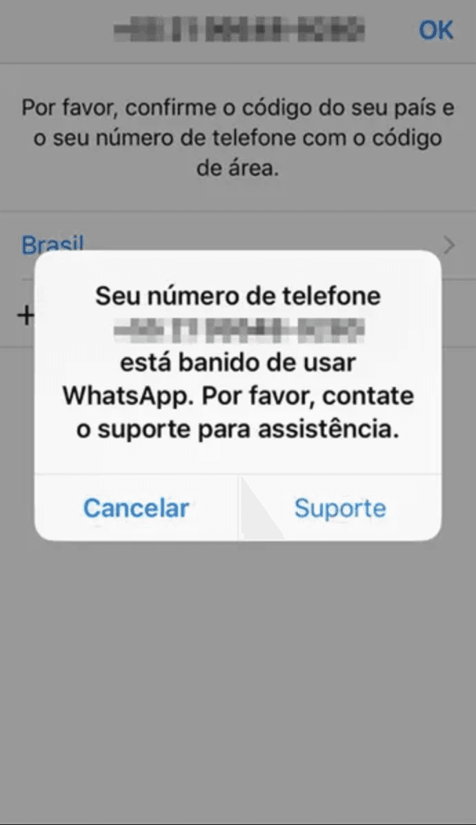 Conta Banida no WhatsApp